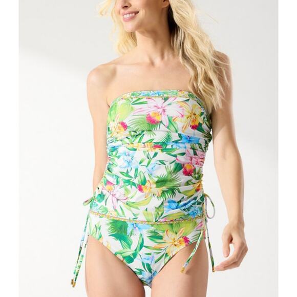 Tommy Bahama Women’s White Orchid Garden Underwire Bandini Swim Top Size XL - Picture 1 of 10